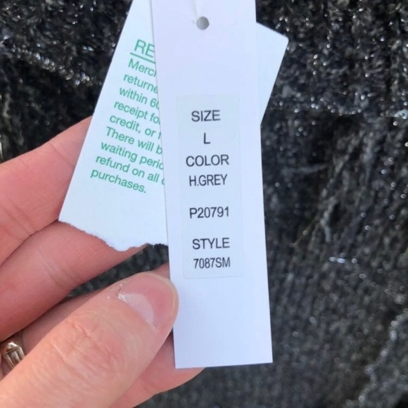 New W/ Tags~Black/Silver Laseine Sweater - Picture 14 of 16